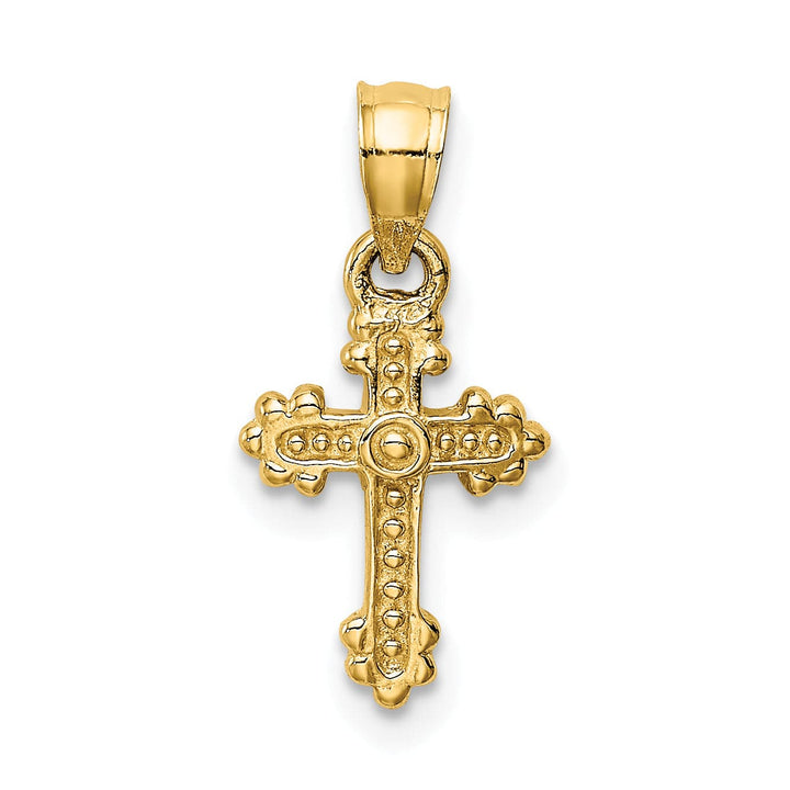 Lovely Rita's Pendants & Charms 14k Yellow Gold Dainty Budded Cross Pendant