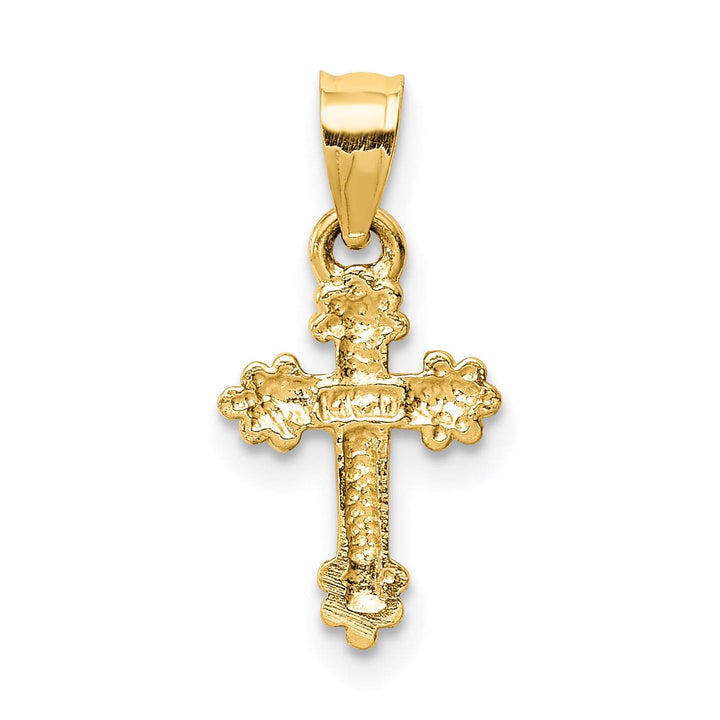 Lovely Rita's Pendants & Charms 14k Yellow Gold Dainty Budded Cross Pendant