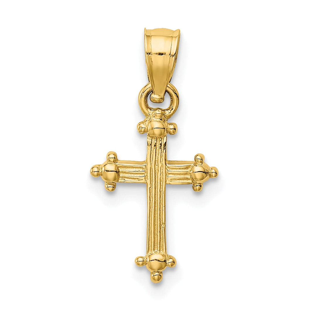 Lovely Rita's Pendants & Charms 14k Yellow Gold Dainty Classic Budded Cross Pendant
