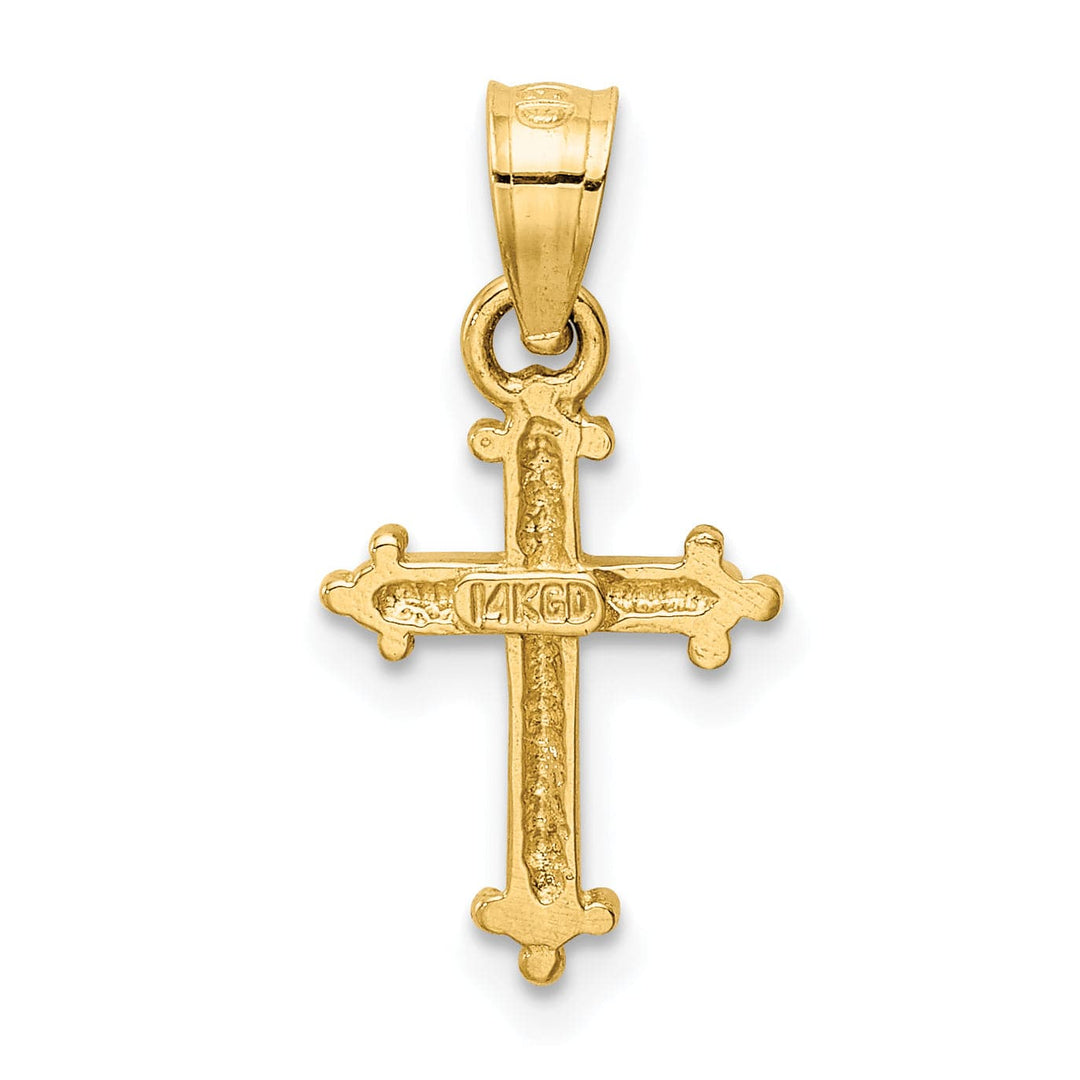 Lovely Rita's Pendants & Charms 14k Yellow Gold Dainty Classic Budded Cross Pendant