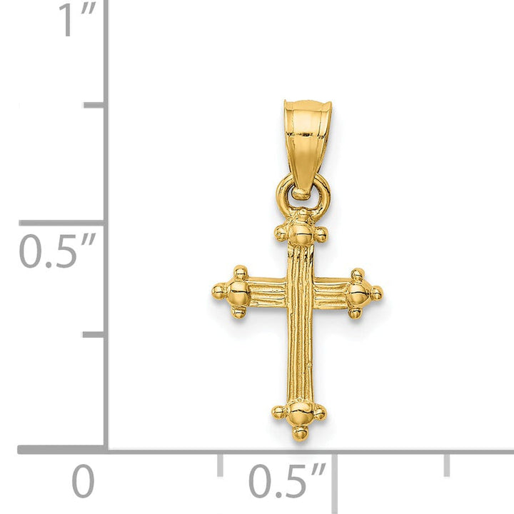 Lovely Rita's Pendants & Charms 14k Yellow Gold Dainty Classic Budded Cross Pendant