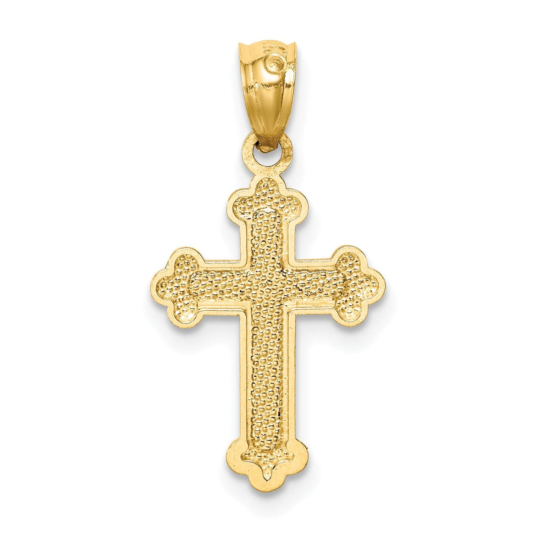 Lovely Rita's Pendants & Charms 14k Yellow Gold Dainty Polished Budded Cross Pendant