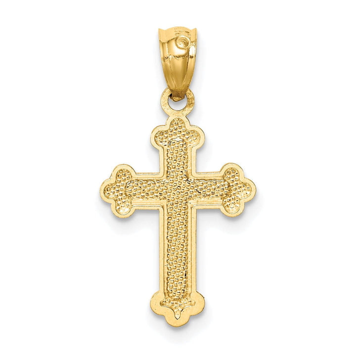 Lovely Rita's Pendants & Charms 14k Yellow Gold Dainty Polished Budded Cross Pendant
