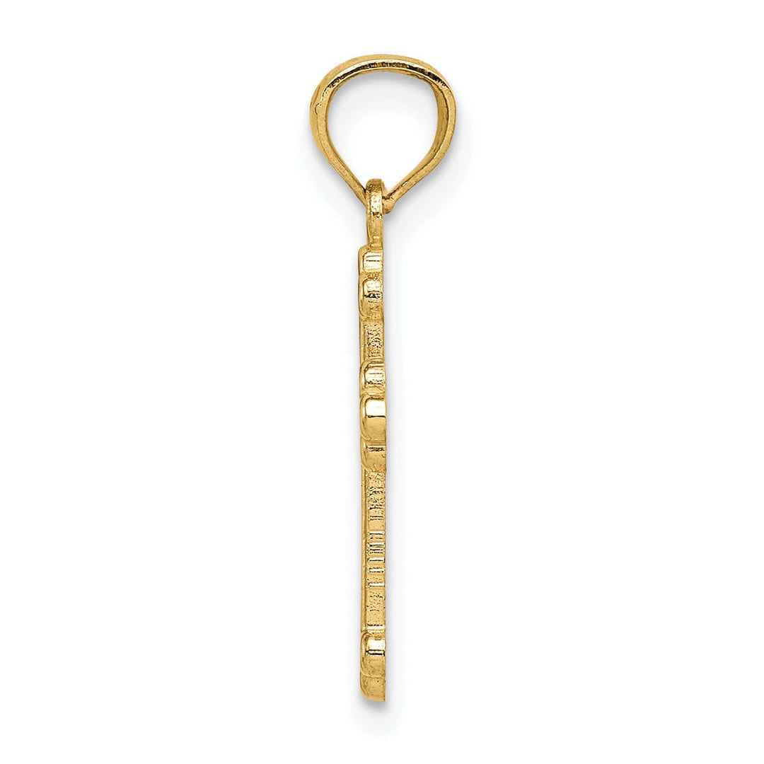 Lovely Rita's Pendants & Charms 14k Yellow Gold Dainty Polished Budded Cross Pendant