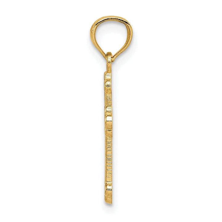 Lovely Rita's Pendants & Charms 14k Yellow Gold Dainty Polished Budded Cross Pendant