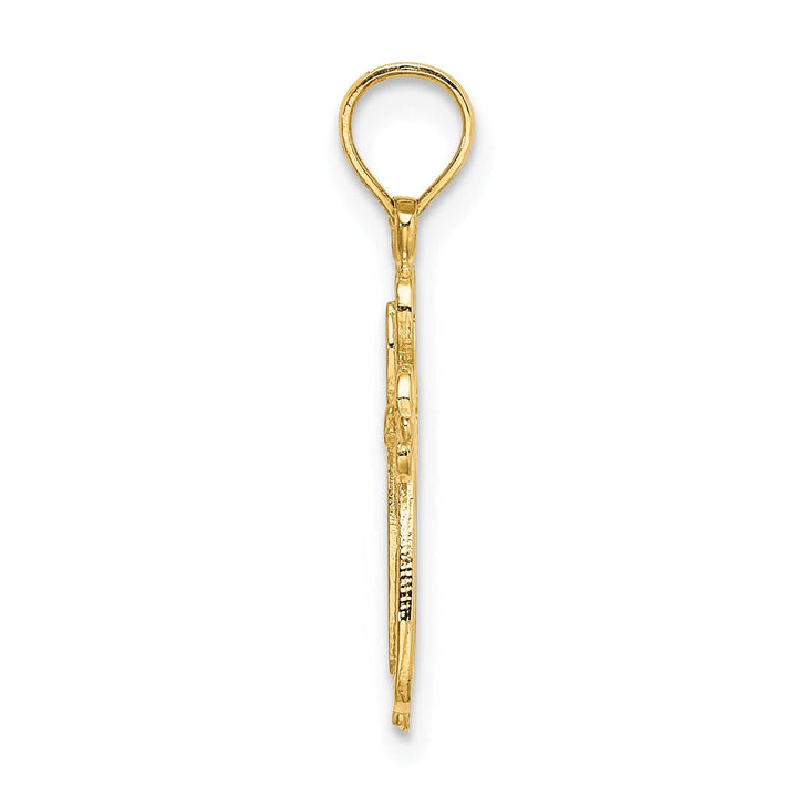 Lovely Rita's Pendants & Charms 14k Yellow Gold Detailed Cut-Out Design Budded Cross