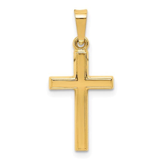Lovely Rita's Pendants & Charms 14k Yellow Gold Diamond Cut Small Hollow Cross Pendent