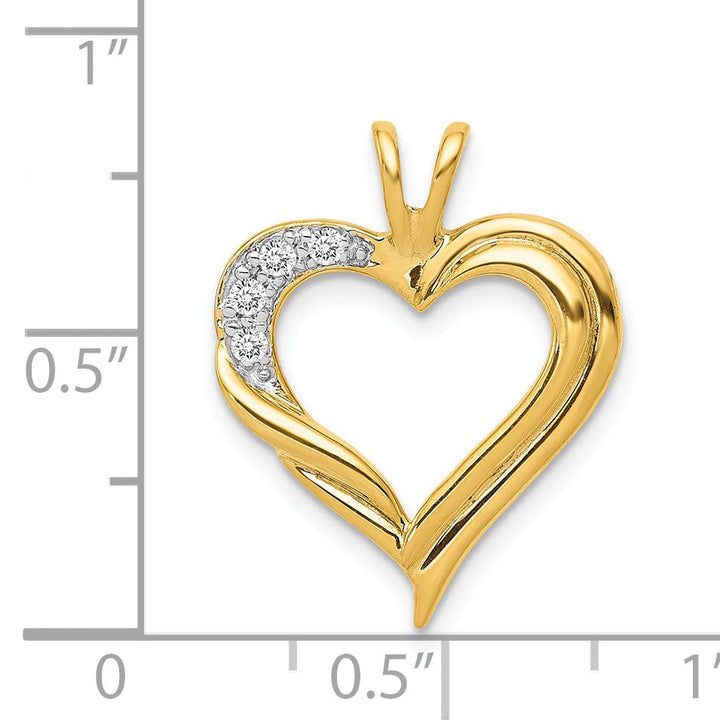 Lovely Rita's Pendants & Charms 14k Yellow Gold Diamond Fancy Heart Design Pendant