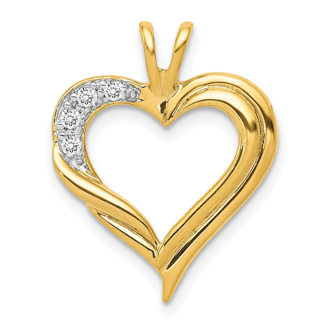 Lovely Rita's Pendants & Charms 14k Yellow Gold Diamond Fancy Heart Design Pendant