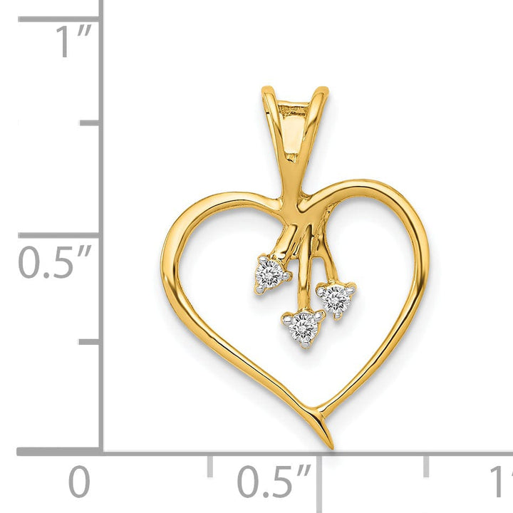 Lovely Rita's Pendants & Charms 14k Yellow Gold Diamond Heart Design Pendant
