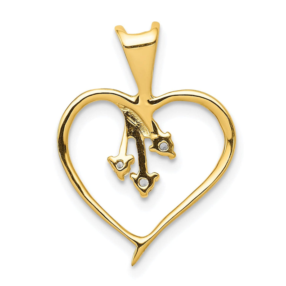 Lovely Rita's Pendants & Charms 14k Yellow Gold Diamond Heart Design Pendant