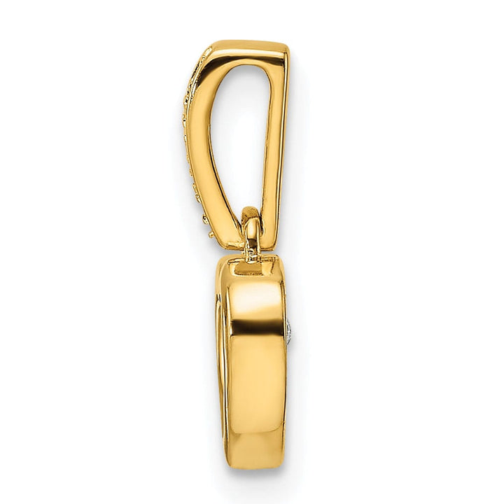 Lovely Rita's Pendants & Charms 14k Yellow Gold Diamond Polished Heart Dangle Pendant