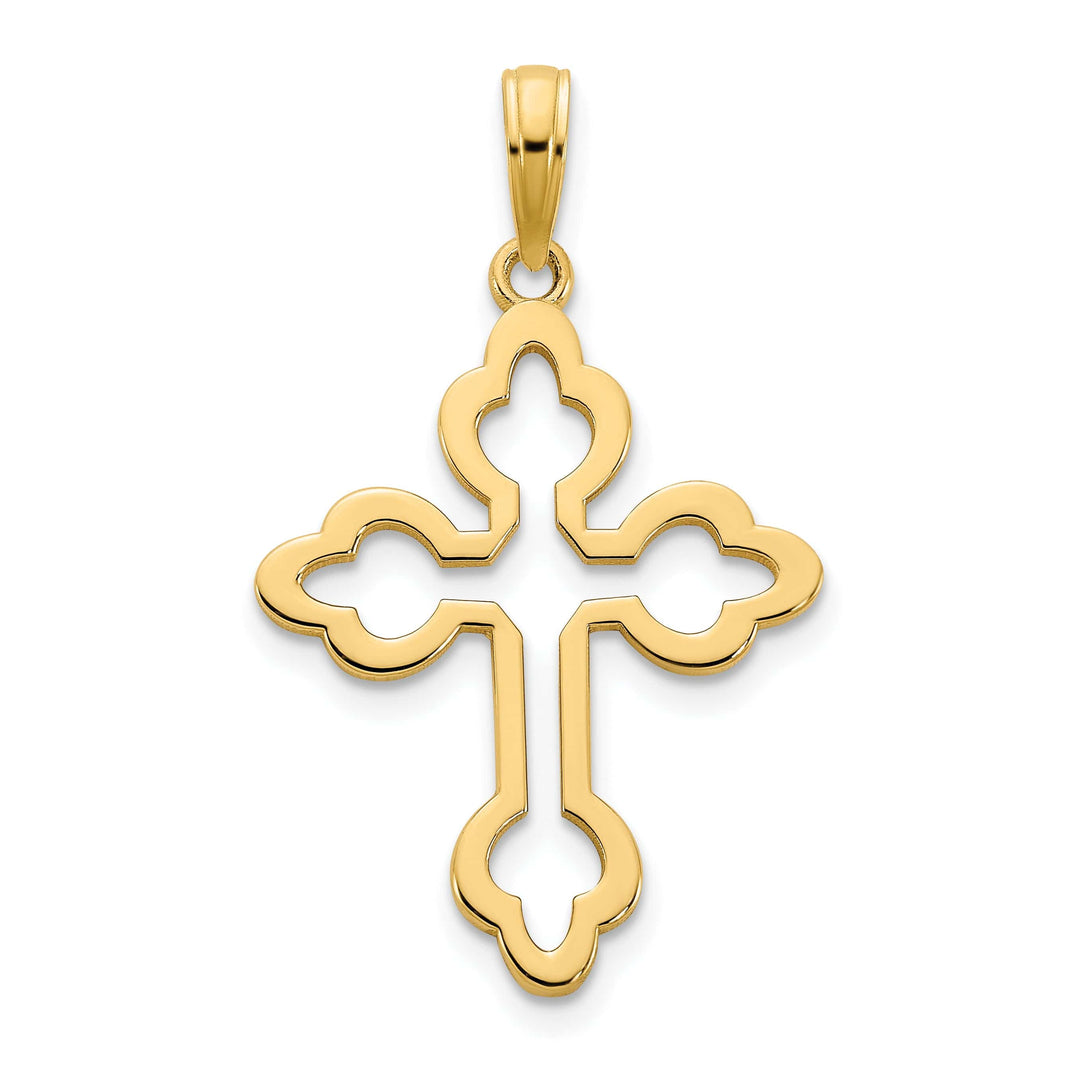 Lovely Rita's Pendants & Charms 14k Yellow Gold Elegant Budded Cross Pendant