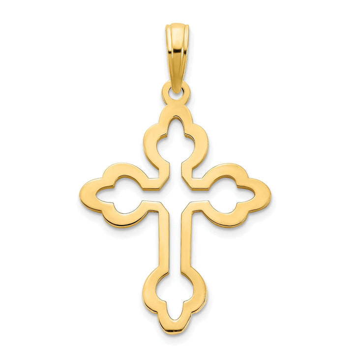 Lovely Rita's Pendants & Charms 14k Yellow Gold Elegant Budded Cross Pendant