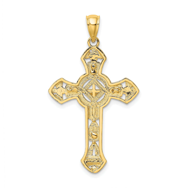 Lovely Rita's Pendants & Charms 14K Yellow Gold Elegant Celtic Crucifix with Floral Tips Charm