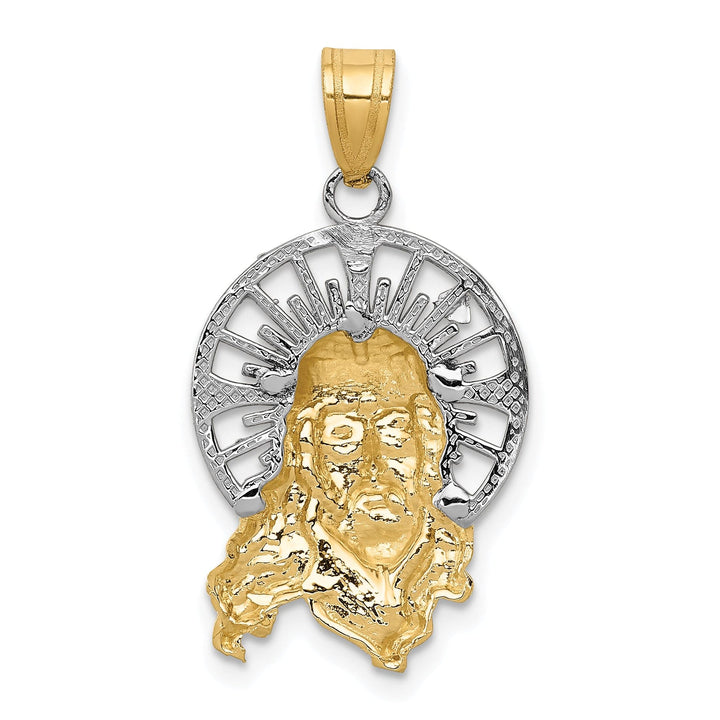 Lovely Rita's Pendants & Charms 14K Yellow Gold Elegant Polished Diamond-Cut Christ Charm