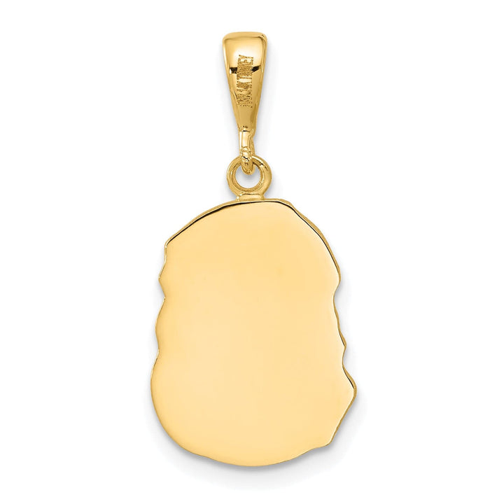 Lovely Rita's Pendants & Charms 14K Yellow Gold Elegant Polished Diamond-Cut Jesus Medal
