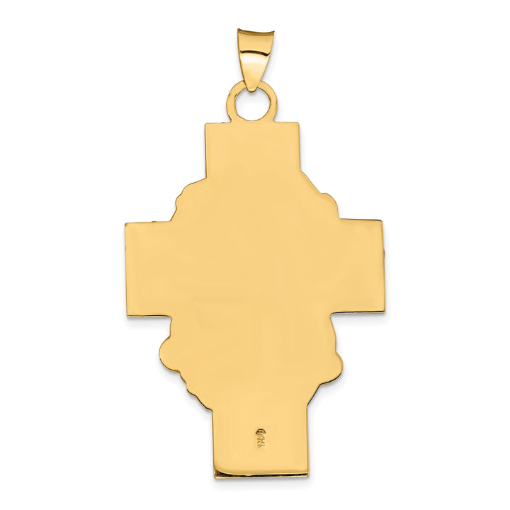 Lovely Rita's Pendants & Charms 14K Yellow Gold Elegant Polished Jesus Cross Medal