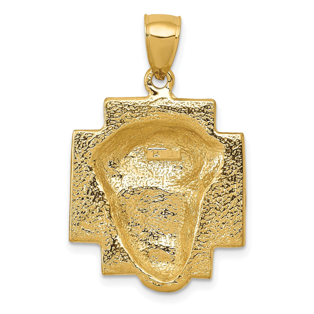 Lovely Rita's Pendants & Charms 14K Yellow Gold Elegant Polished Large Jesus Head with Crown Pendant