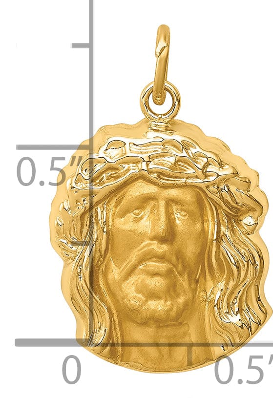 Lovely Rita's Pendants & Charms 14K Yellow Gold Elegant Polished Medium Jesus Medal