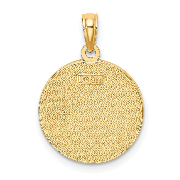 Lovely Rita's Pendants & Charms 14K Yellow Gold Enameled HAPPY HOLIDAYS with Holly Disc Charm Pendant
