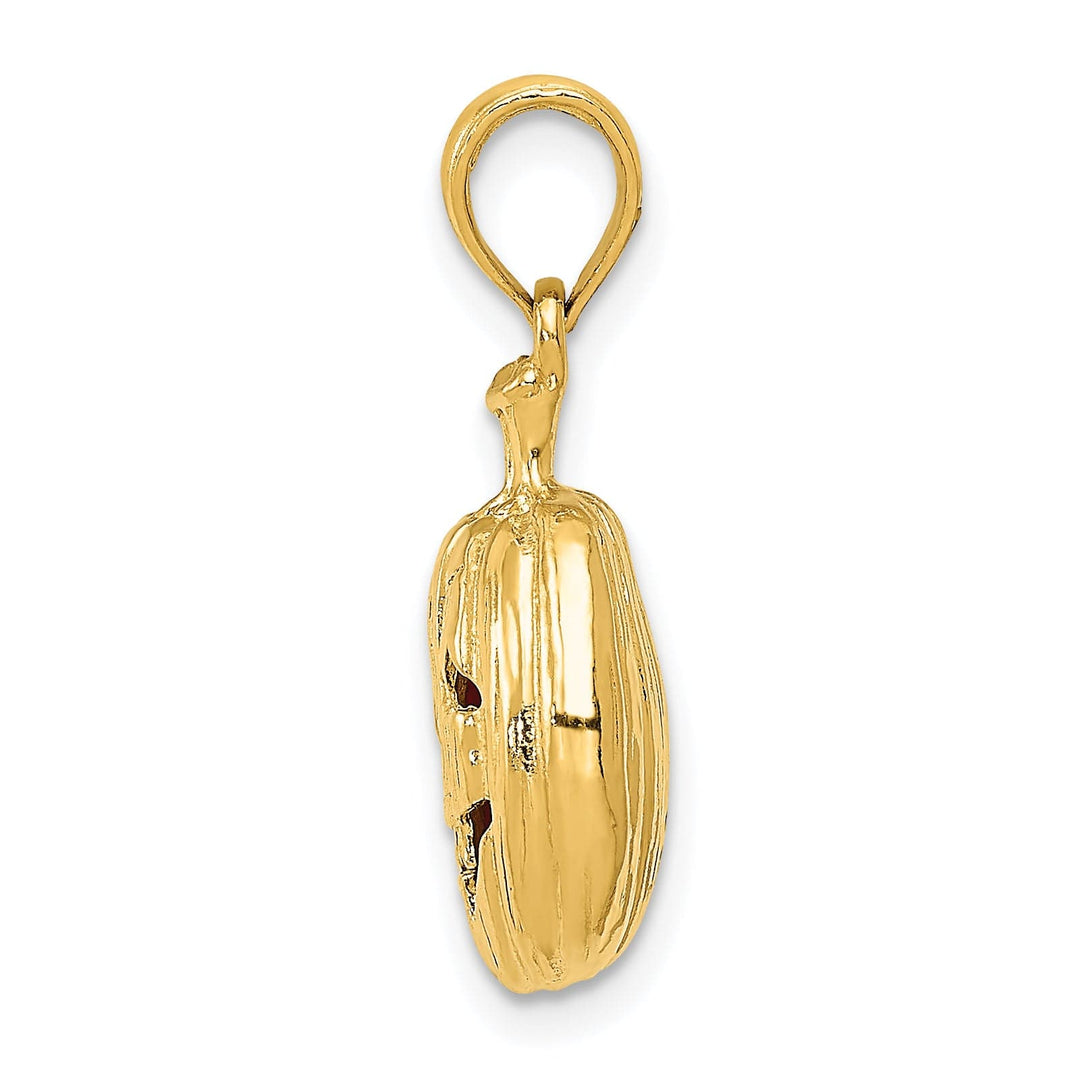 Lovely Rita's Pendants & Charms 14k Yellow Gold Enameled Inside 3-D Cut-Out Jack-o-Lantern Pendant