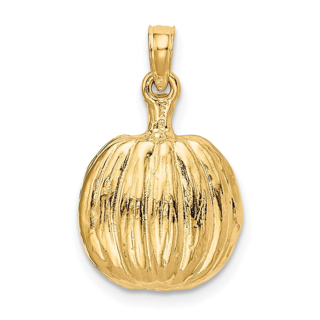 Lovely Rita's Pendants & Charms 14k Yellow Gold Enameled Inside 3-D Cut-Out Jack-o-Lantern Pendant