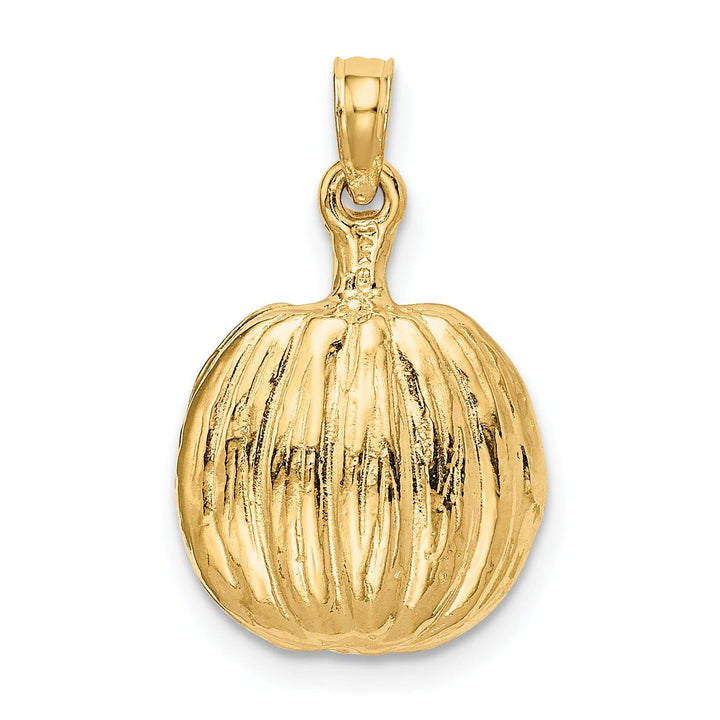 Lovely Rita's Pendants & Charms 14k Yellow Gold Enameled Inside 3-D Cut-Out Jack-o-Lantern Pendant