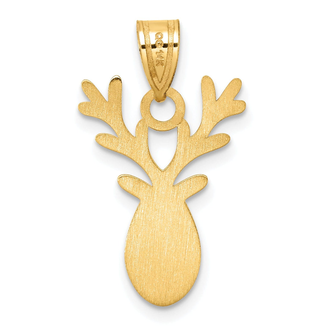 Lovely Rita's Pendants & Charms 14k Yellow Gold Enameled Red-Nosed Reindeer Charm Pendant