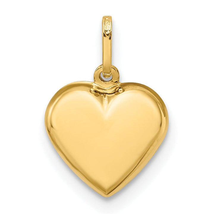 Lovely Rita's Pendants & Charms 14k Yellow Gold Fancy  3-D Puffed Design Heart Pendant
