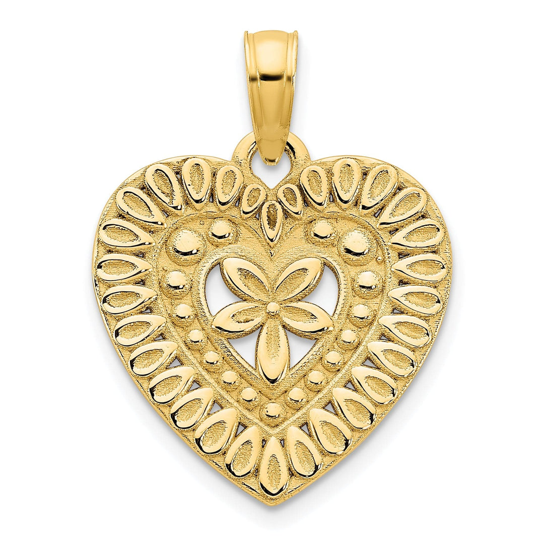 Lovely Rita's Pendants & Charms 14k Yellow Gold Fancy Design Filigree Heart Pendant