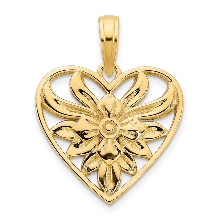 Lovely Rita's Pendants & Charms 14k Yellow Gold Fancy Filigree Design Heart Shape Pendant