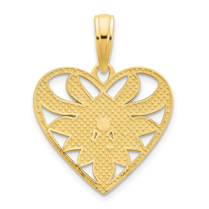 Lovely Rita's Pendants & Charms 14k Yellow Gold Fancy Filigree Design Heart Shape Pendant