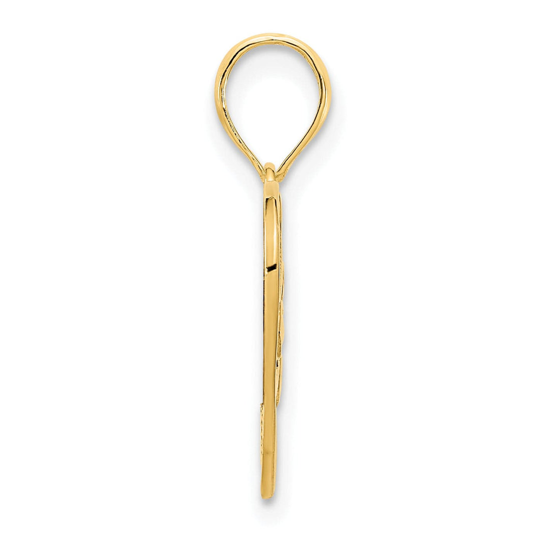 Lovely Rita's Pendants & Charms 14k Yellow Gold Fancy Filigree Design Heart Shape Pendant