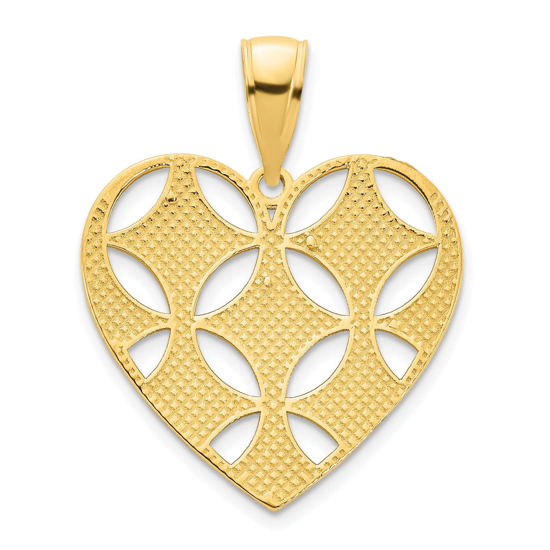 Lovely Rita's Pendants & Charms 14k Yellow Gold Fancy Filigree Heart Design Pendant