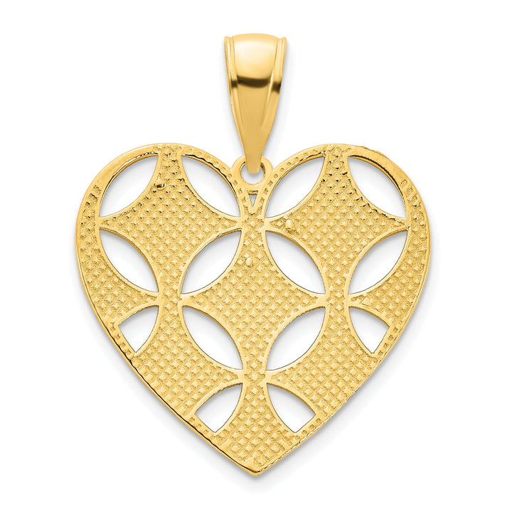 Lovely Rita's Pendants & Charms 14k Yellow Gold Fancy Filigree Heart Design Pendant