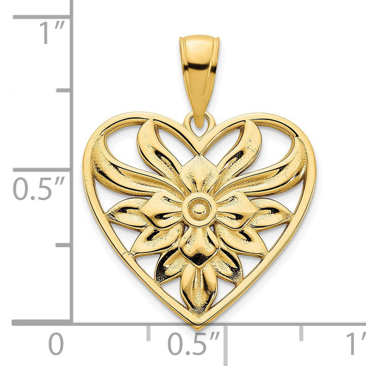 Lovely Rita's Pendants & Charms 14k Yellow Gold Fancy Filigree Heart Pendant