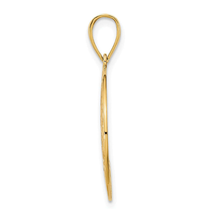 Lovely Rita's Pendants & Charms 14k Yellow Gold Fancy Filigree Swirl Design Disc Pendant