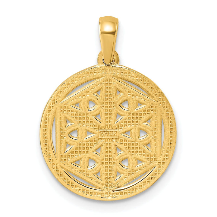 Lovely Rita's Pendants & Charms 14K Yellow Gold Filigree Celtic Knot Hexagon Pendant