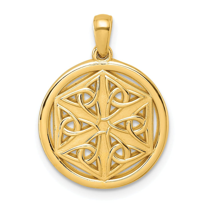 Lovely Rita's Pendants & Charms 14K Yellow Gold Filigree Celtic Knot Hexagon Pendant