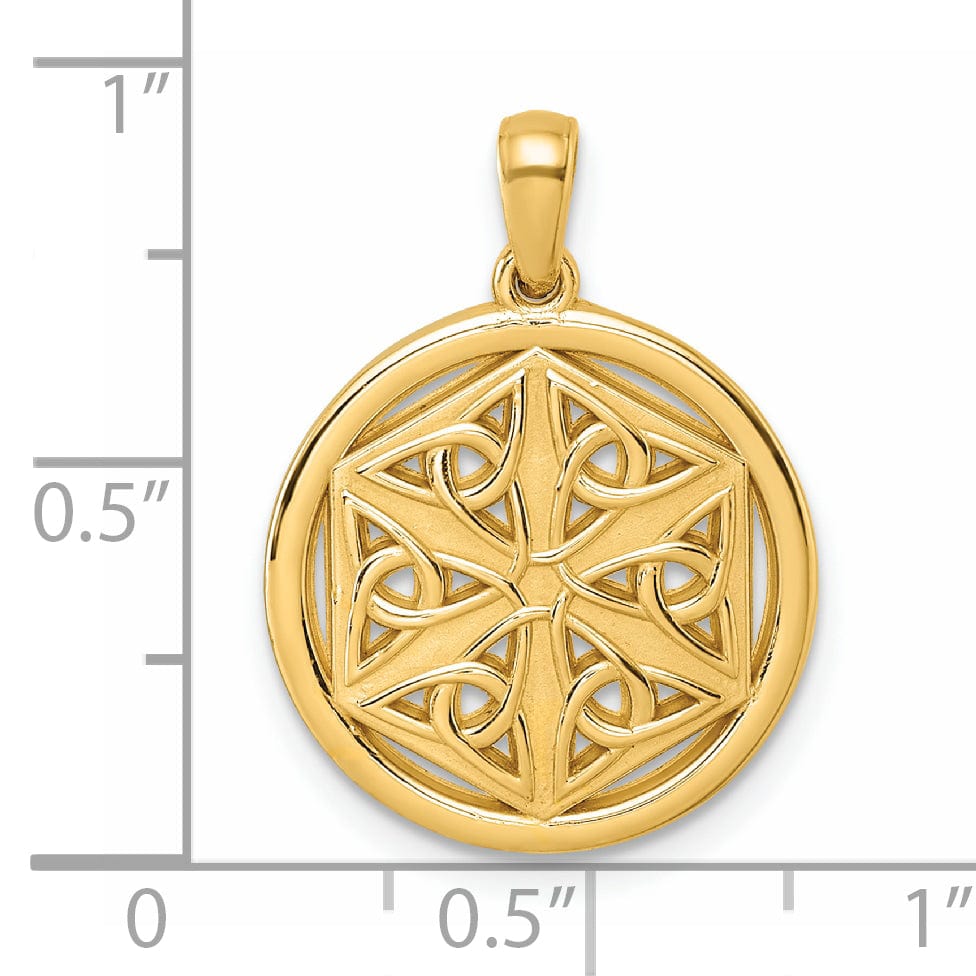 Lovely Rita's Pendants & Charms 14K Yellow Gold Filigree Celtic Knot Hexagon Pendant