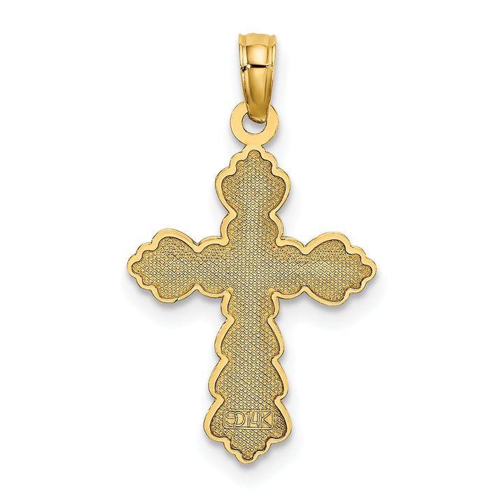Lovely Rita's Pendants & Charms 14k Yellow Gold Fluer de Lis Scalloped Design Cross