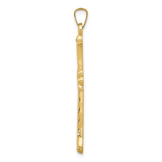 Lovely Rita's Pendants & Charms 14k Yellow Gold Hollow Fleur de lis Cross Pendant