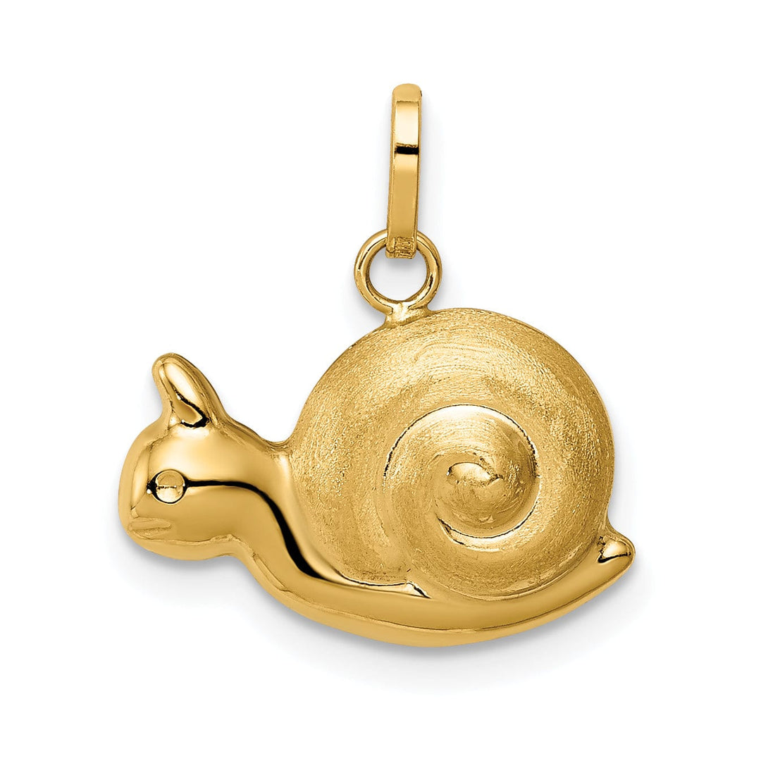 Lovely Rita's Pendants & Charms 14k Yellow Gold Hollow Satin Polished Finish Snail Charm Pendant