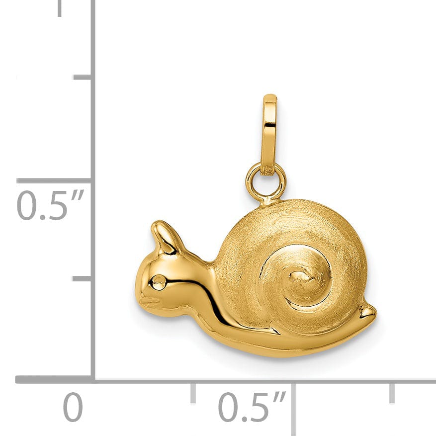 Lovely Rita's Pendants & Charms 14k Yellow Gold Hollow Satin Polished Finish Snail Charm Pendant
