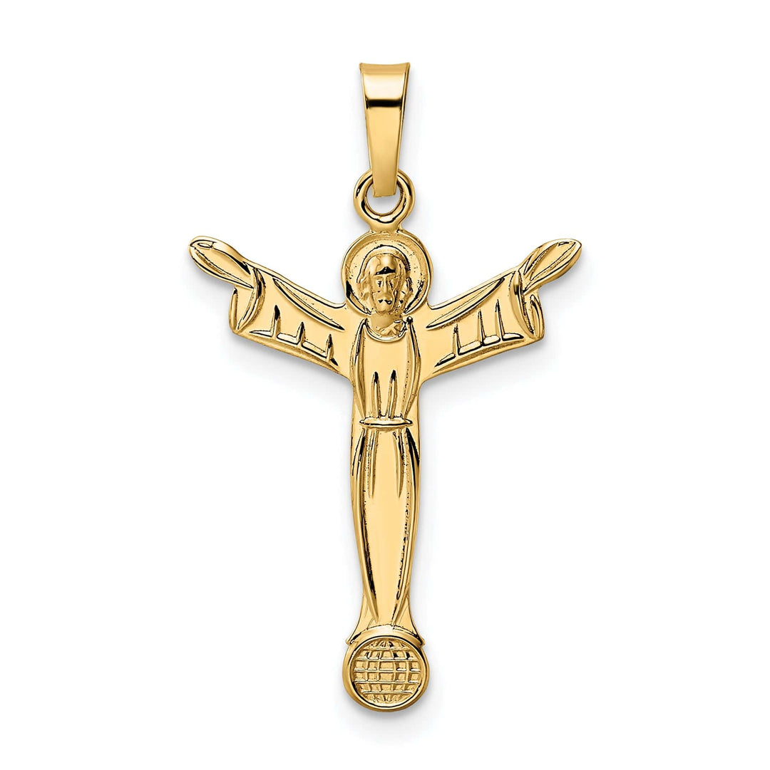 Lovely Rita's Pendants & Charms 14K Yellow Gold Intricate Polished Solid Risen Christ Pendant