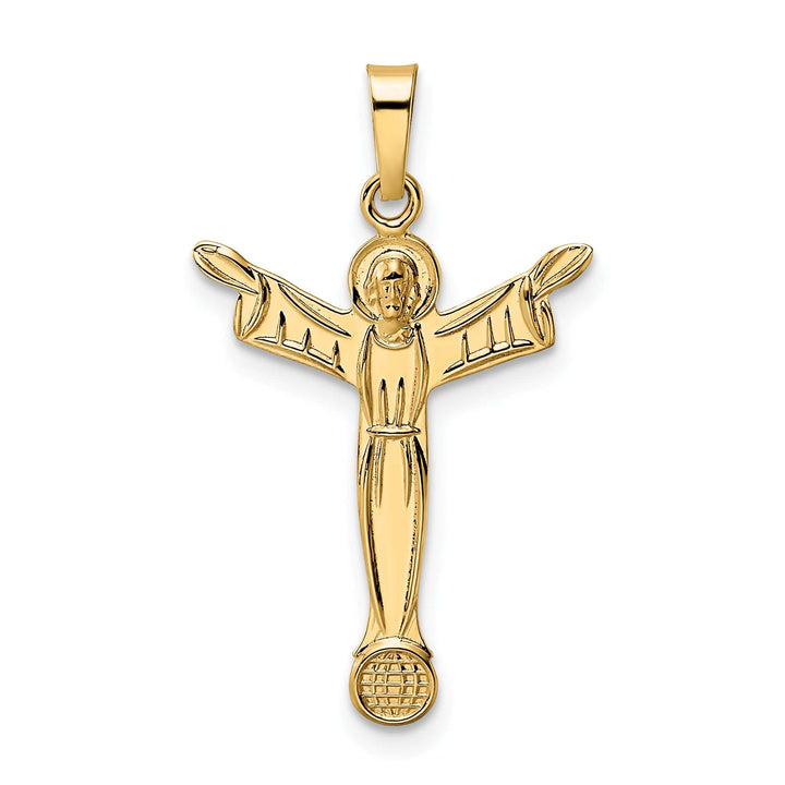 Lovely Rita's Pendants & Charms 14K Yellow Gold Intricate Polished Solid Risen Christ Pendant