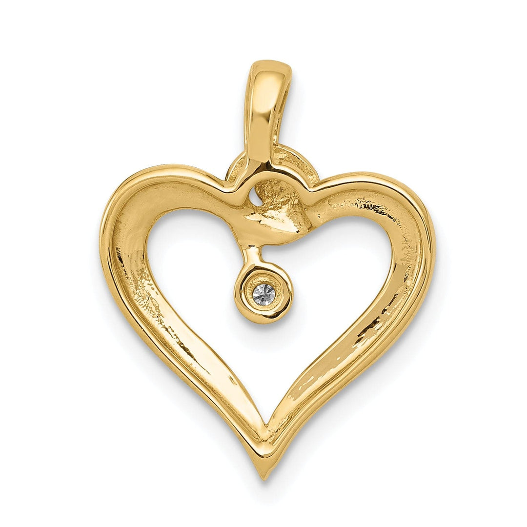 Lovely Rita's Pendants & Charms 14k Yellow Gold l1 Clarity G-I Color .01ct. Diamond Heart Pendant