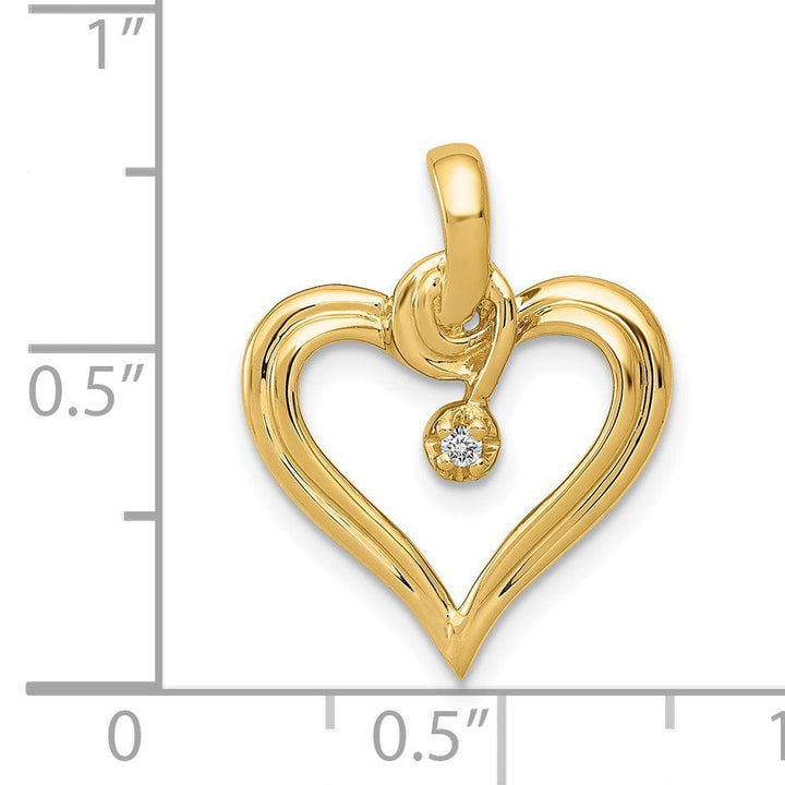 Lovely Rita's Pendants & Charms 14k Yellow Gold l1 Clarity G-I Color .01ct. Diamond Heart Pendant