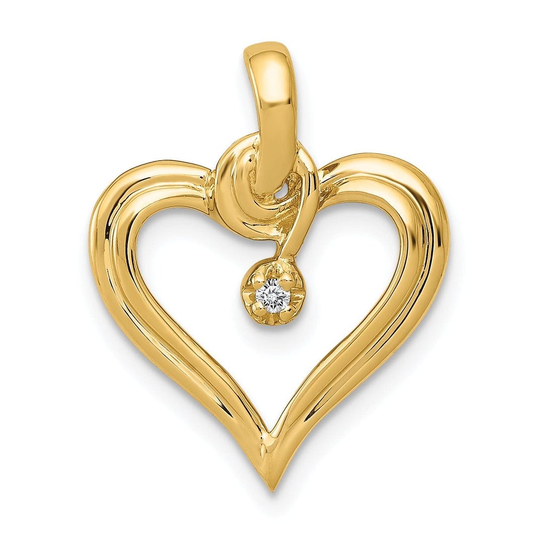 Lovely Rita's Pendants & Charms 14k Yellow Gold l1 Clarity G-I Color .01ct. Diamond Heart Pendant